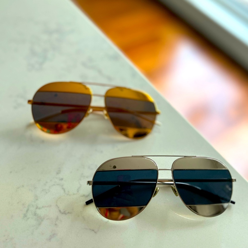 Set of 2 Christian Dior Aviator Split Sunglasses